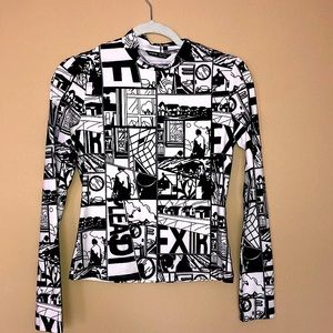 Newspaper Print Artsy Longsleeve